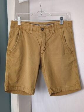 TRUE CRAFT Men's 30 Tan Flat-Front Cotton Chino Trolley Shorts